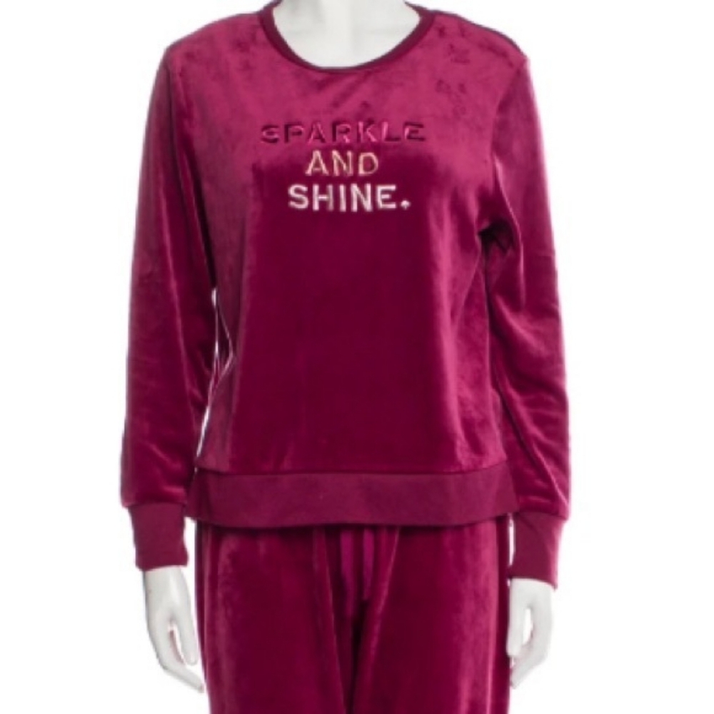 Kate Spade Sparkle and Shine velour pullover/ PJ top